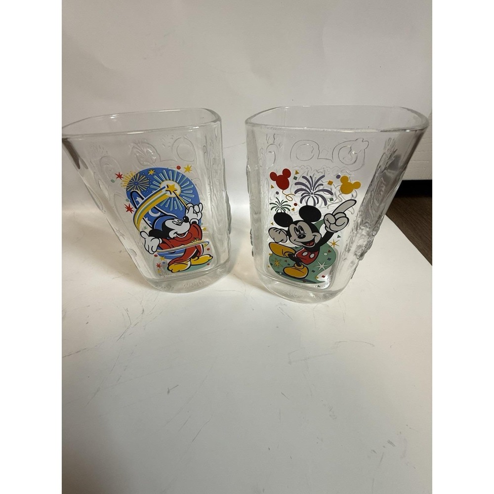 Set Of 2 Vtg McDonald's Walt Disney World Year 2000 Celebration Glasses